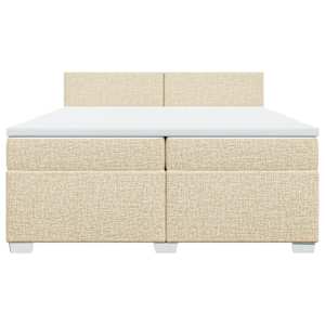 Box spring postel s matrací krémová 200x200 cm textil - obrázek 6