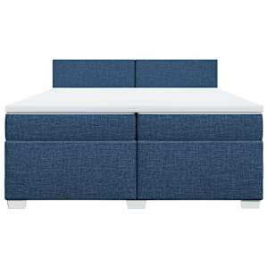 Box spring postel s matrací modrá 200x200 cm textil - obrázek 6