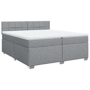 Box spring postel s matrací světle šedá 200 x 200 cm textil - obrázek 3