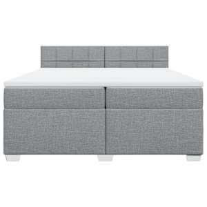 Box spring postel s matrací světle šedá 200 x 200 cm textil - obrázek 6