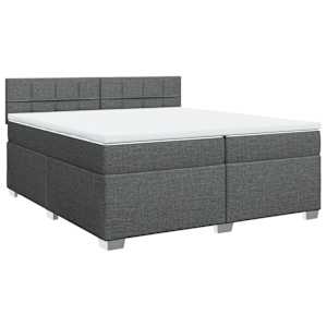 Box spring postel s matrací tmavě šedá 200x200 cm textil - obrázek 3