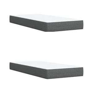 Box spring postel s matrací tmavě šedá 200x200 cm textil - obrázek 9
