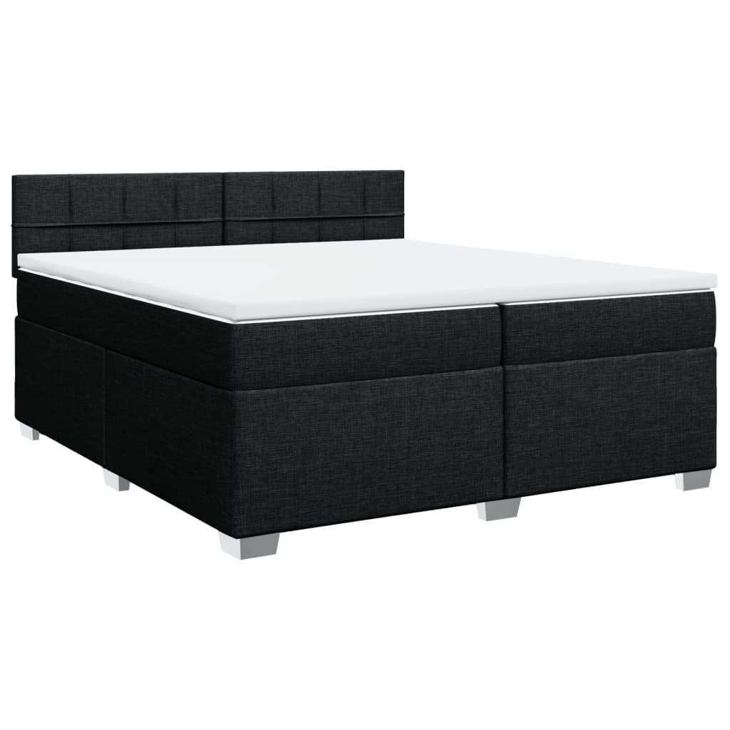 vidaXL Boxspring met matras stof zwart 200x200 cm afbeelding