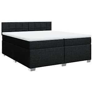 Box spring postel s matrací černá 200x200 cm textil - obrázek 3