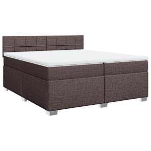 Box spring postel s matrací tmavě hnědá 200x200 cm textil - obrázek 3