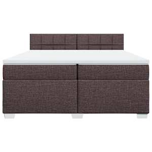 Box spring postel s matrací tmavě hnědá 200x200 cm textil - obrázek 6
