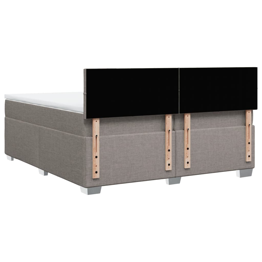 Box spring postel s matrací taupe 200x200 cm textil - obrázek 12