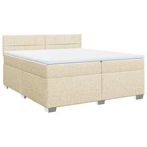 Box spring postel s matrací krémová 200x200 cm textil - obrázek 3