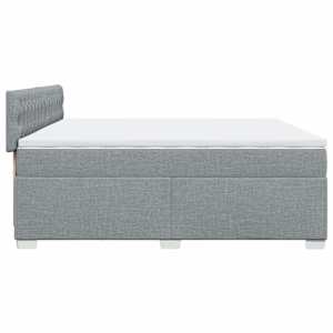 Box spring postel s matrací světle šedá 200 x 200 cm textil - obrázek 11