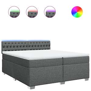 Box spring postel s matrací tmavě šedá 200x200 cm textil - obrázek 2