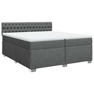 Box spring postel s matrací tmavě šedá 200x200 cm textil - obrázek 3