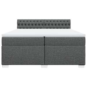 Box spring postel s matrací tmavě šedá 200x200 cm textil - obrázek 6