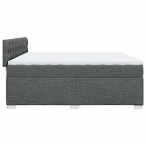 Box spring postel s matrací tmavě šedá 200x200 cm textil - obrázek 11