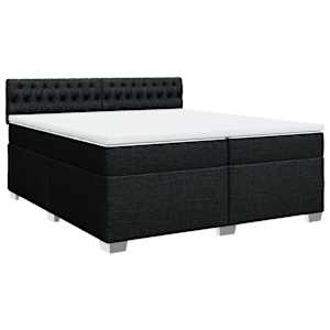 Box spring postel s matrací černá 200x200 cm textil - obrázek 3