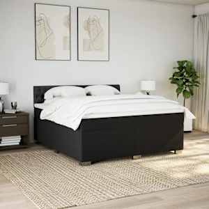 Box spring postel s matrací černá 200x200 cm textil - obrázek 4