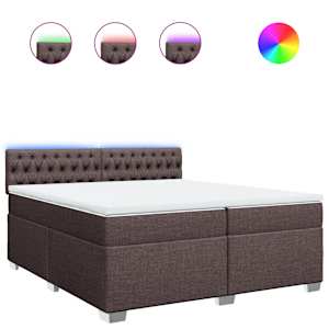 Box spring postel s matrací tmavě hnědá 200x200 cm textil - obrázek 2