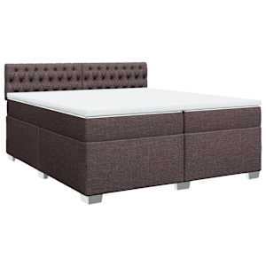 Box spring postel s matrací tmavě hnědá 200x200 cm textil - obrázek 3