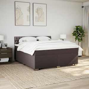 Box spring postel s matrací tmavě hnědá 200x200 cm textil - obrázek 4