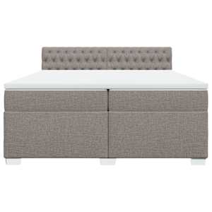 Box spring postel s matrací taupe 200x200 cm textil - obrázek 6