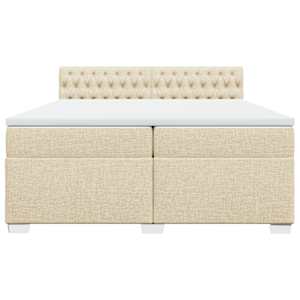 Box spring postel s matrací krémová 200x200 cm textil - obrázek 6
