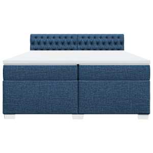 Box spring postel s matrací modrá 200x200 cm textil - obrázek 6