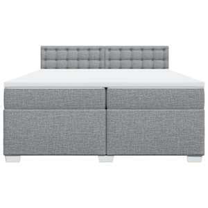 Box spring postel s matrací světle šedá 200 x 200 cm textil - obrázek 6