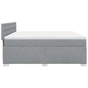 Box spring postel s matrací světle šedá 200 x 200 cm textil - obrázek 11