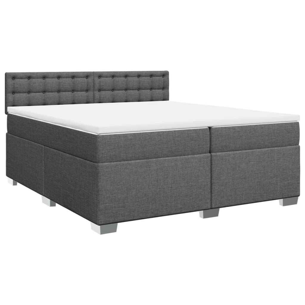 Thumbnail - vidaXL Boxspringbett mit Matratze Dunkelgrau 200x200 cm Stoff