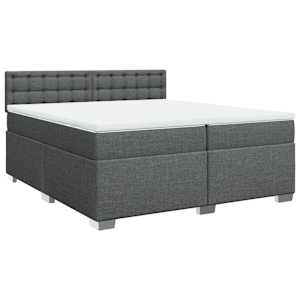 Box spring postel s matrací tmavě šedá 200x200 cm textil - obrázek 3