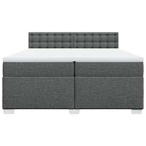 Box spring postel s matrací tmavě šedá 200x200 cm textil - obrázek 6