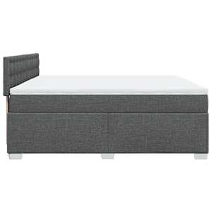 Box spring postel s matrací tmavě šedá 200x200 cm textil - obrázek 11