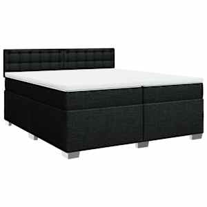 Box spring postel s matrací černá 200x200 cm textil - obrázek 3