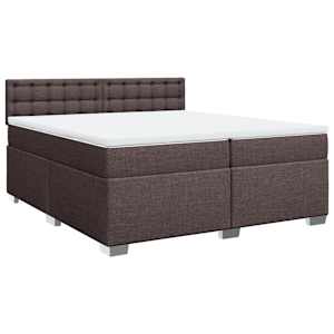 Box spring postel s matrací tmavě hnědá 200x200 cm textil - obrázek 3