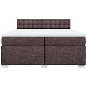 Box spring postel s matrací tmavě hnědá 200x200 cm textil - obrázek 6