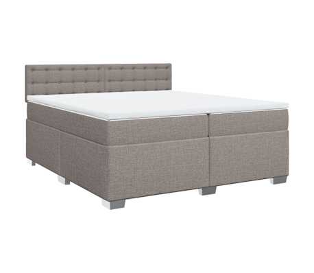 vidaXL Κρεβάτι Boxspring με Στρώμα Taupe 200x200 εκ. Υφασμάτινο