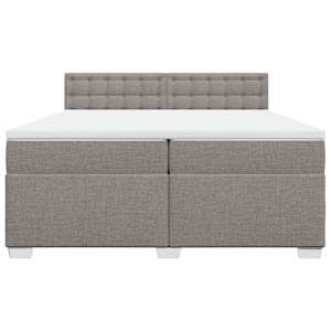 Box spring postel s matrací taupe 200x200 cm textil - obrázek 6