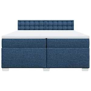 Box spring postel s matrací modrá 200x200 cm textil - obrázek 6