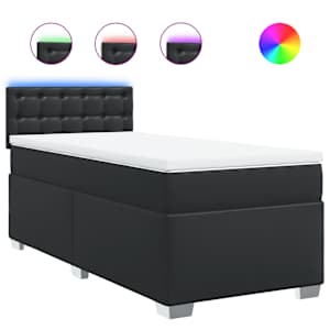 Box spring postel s matrací černá 80 x 200 cm umělá kůže - obrázek 2