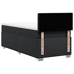 Box spring postel s matrací černá 80 x 200 cm umělá kůže - obrázek 12