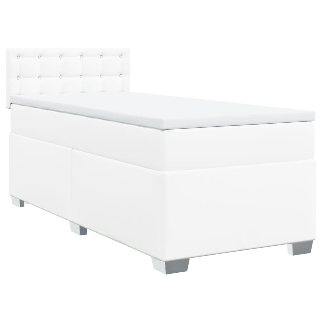 vidaXL Boxspring met matras kunstleer wit 80x200 cm afbeelding