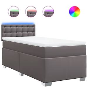 Box spring postel s matrací šedá 80 x 200 cm umělá kůže - obrázek 2
