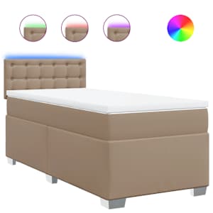 Box spring postel s matrací cappuccino 80 x 200 cm umělá kůže - obrázek 2