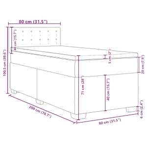 Box spring postel s matrací cappuccino 80 x 200 cm umělá kůže - obrázek 18