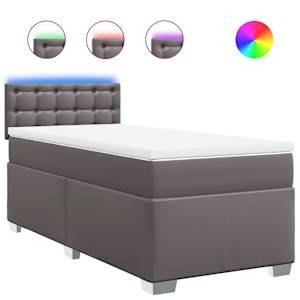 Box spring postel s matrací šedá 90x190 cm umělá kůže - obrázek 2