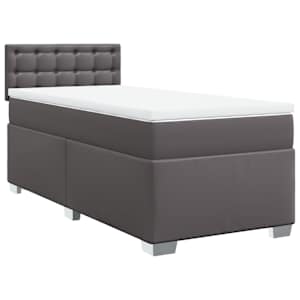 Box spring postel s matrací šedá 90x190 cm umělá kůže - obrázek 3