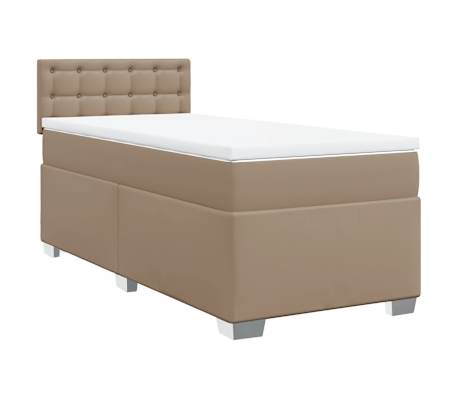 vidaXL Boxspring met matras kunstleer cappuccinokleurig 90x190 cm