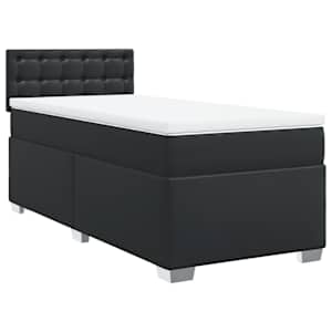 Box spring postel s matrací černá 100x200 cm umělá kůže - obrázek 3