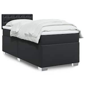 Box spring postel s matrací černá 100x200 cm umělá kůže - obrázek 1