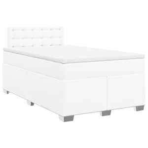 Box spring postel s matrací bílá 120x190 cm umělá kůže - obrázek 3