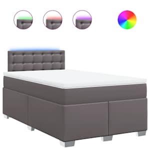 Box spring postel s matrací šedá 120x190 cm umělá kůže - obrázek 2